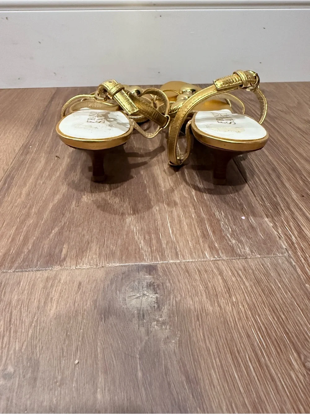 🔥Franco Sarto Women’s Gold Strappy Beaded  Sandals Size 5 EU🔥